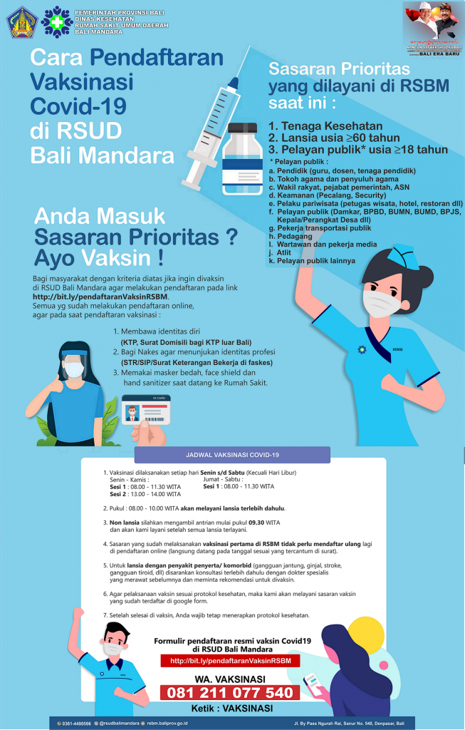 Cara Pendaftaran Vaksinasi Covid 19 Di Rsud Bali Mandara Rumah Sakit Umum Daerah Bali Mandara